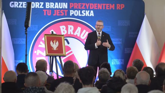 Grzegorz Braun z kampanią prezydencką w Słupsku